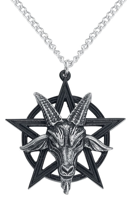 Collier Gothic de Alchemy Gothic - Pendentif Baphomet - pour Homme - noir/argent - Alchemy Gothic