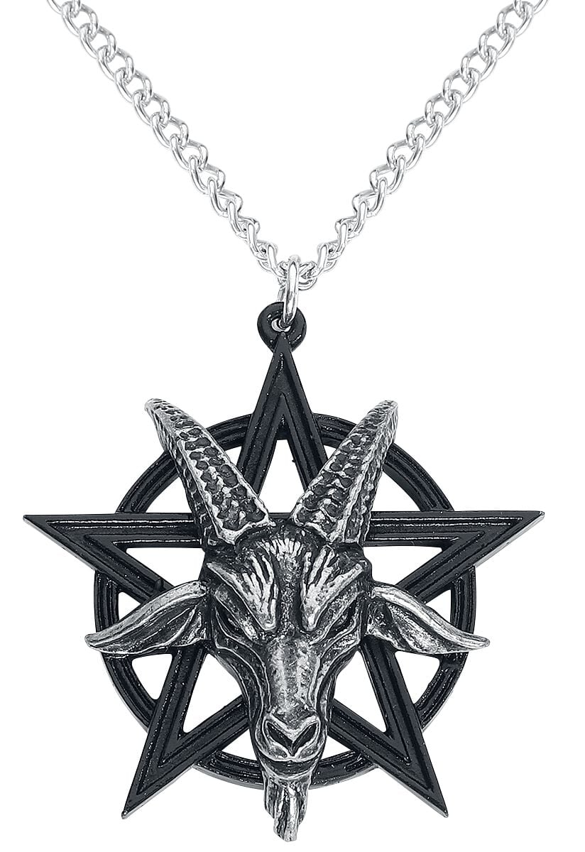 Collier Gothic de Alchemy Gothic - Pendentif Baphomet - pour Homme - noir/argent - Alchemy Gothic