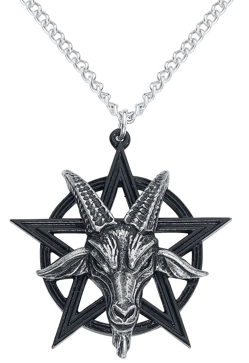 Collier Gothic de Alchemy Gothic - Pendentif Baphomet - pour Homme - noir/argent - Alchemy Gothic