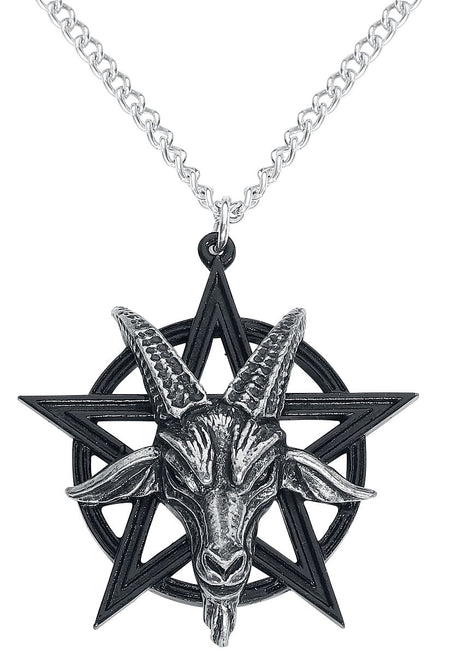 Collier Gothic de Alchemy Gothic - Pendentif Baphomet - pour Homme - noir/argent - Alchemy Gothic