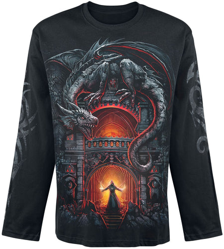 T-shirt manches longues Gothic de Spiral - Dragon's Lair - M à XXL - pour Homme - noir - Spiral