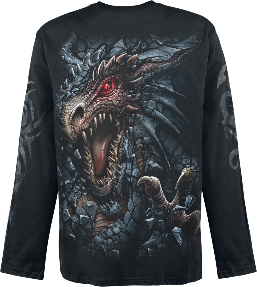 T-shirt manches longues Gothic de Spiral - Dragon's Lair - M à XXL - pour Homme - noir - Spiral - View 2