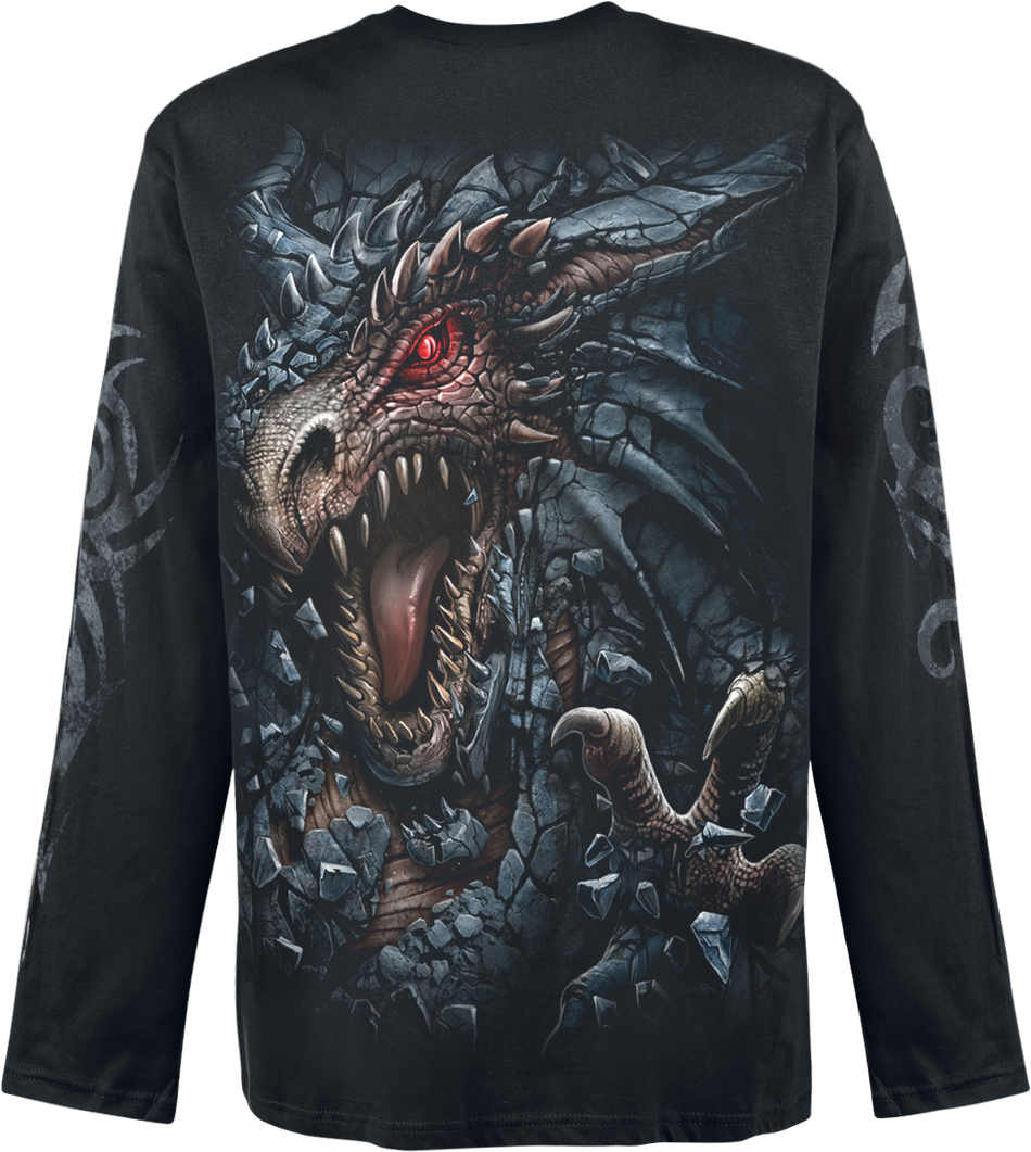 T-shirt manches longues Gothic de Spiral - Dragon's Lair - M à XXL - pour Homme - noir - Spiral - View 2