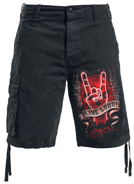 Short Gothic de Spiral - Live Loud - S à XXL - pour Homme - noir - Spiral