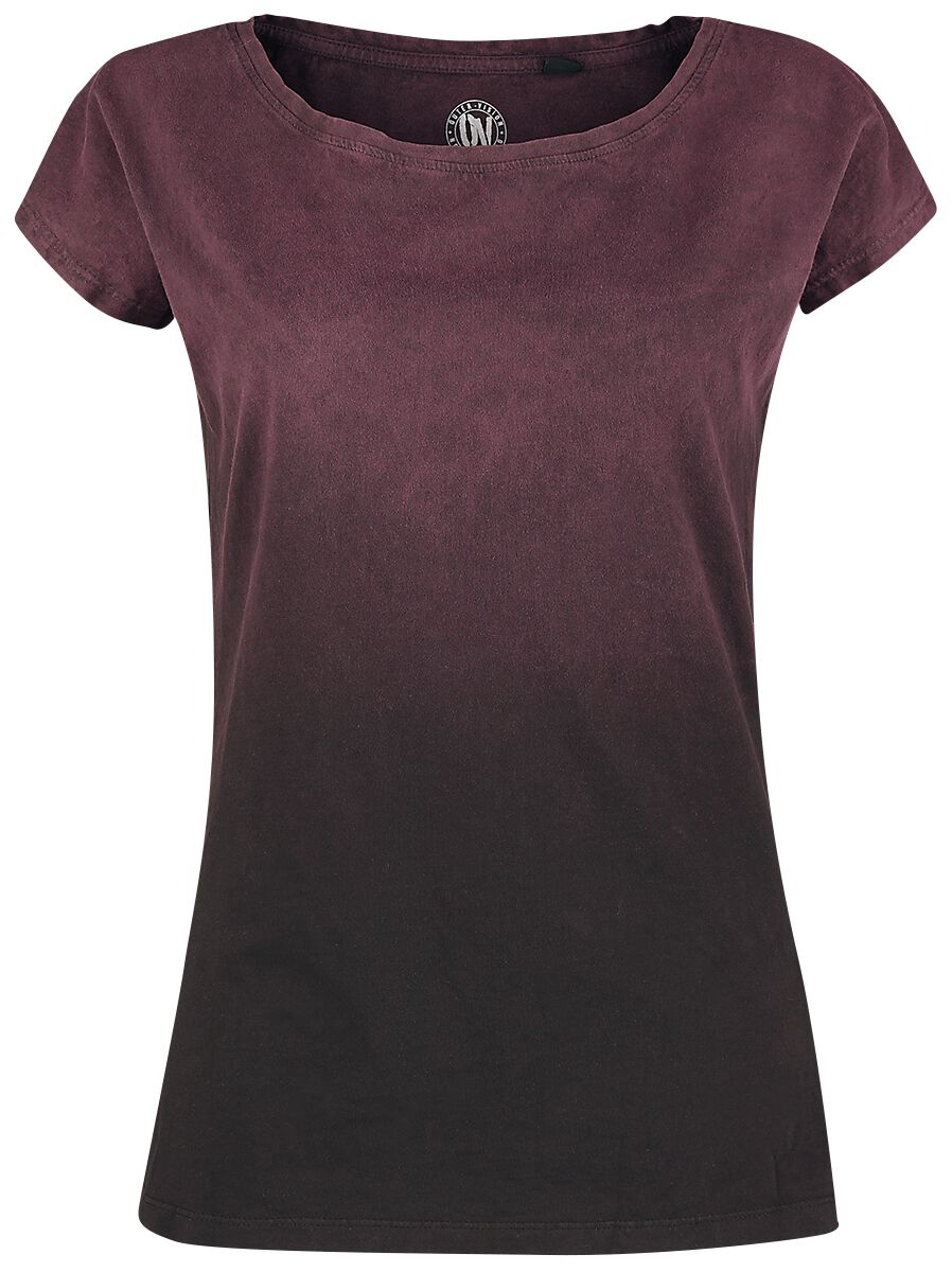 T-Shirt Manches courtes  de Outer Vision - Marylin - S à XXL - pour Femme - gris/lie de vin - Outer Vision