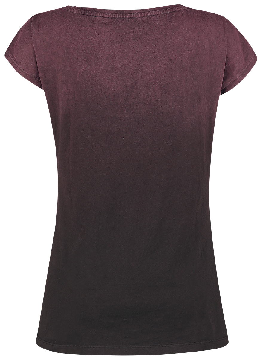 T-Shirt Manches courtes  de Outer Vision - Marylin - S à XXL - pour Femme - gris/lie de vin - Outer Vision - View 2