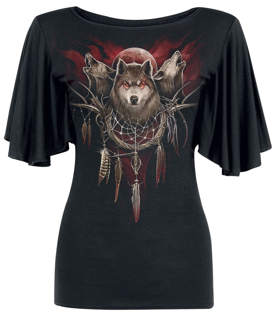 T-Shirt Manches courtes Gothic de Spiral - Cry Of The Wolf - S à 4XL - pour Femme - noir - Spiral