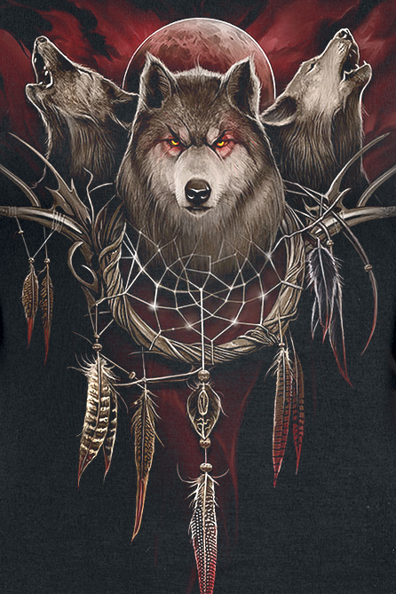 T-Shirt Manches courtes Gothic de Spiral - Cry Of The Wolf - S à 4XL - pour Femme - noir - Spiral - View 2