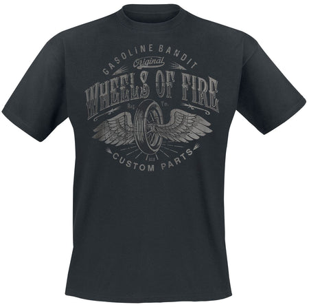 T-Shirt Manches courtes Rockabilly de Gasoline Bandit - Wheels Of Fire - S à 4XL - pour Homme - noir - Gasoline Bandit