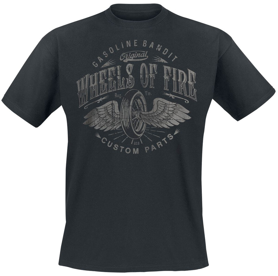 T-Shirt Manches courtes Rockabilly de Gasoline Bandit - Wheels Of Fire - S à 4XL - pour Homme - noir - Gasoline Bandit