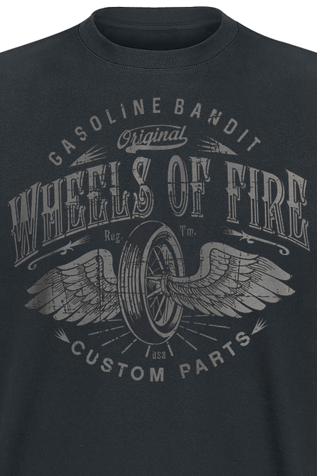 T-Shirt Manches courtes Rockabilly de Gasoline Bandit - Wheels Of Fire - S à 4XL - pour Homme - noir - Gasoline Bandit - View 2