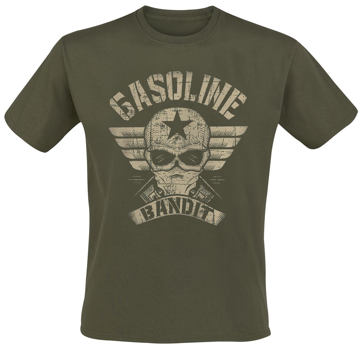 T-Shirt Manches courtes Rockabilly de Gasoline Bandit - Logo Classique - S à 3XL - pour Homme - olive - Gasoline Bandit