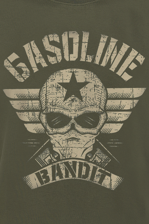 T-Shirt Manches courtes Rockabilly de Gasoline Bandit - Logo Classique - S à 3XL - pour Homme - olive - Gasoline Bandit - View 2
