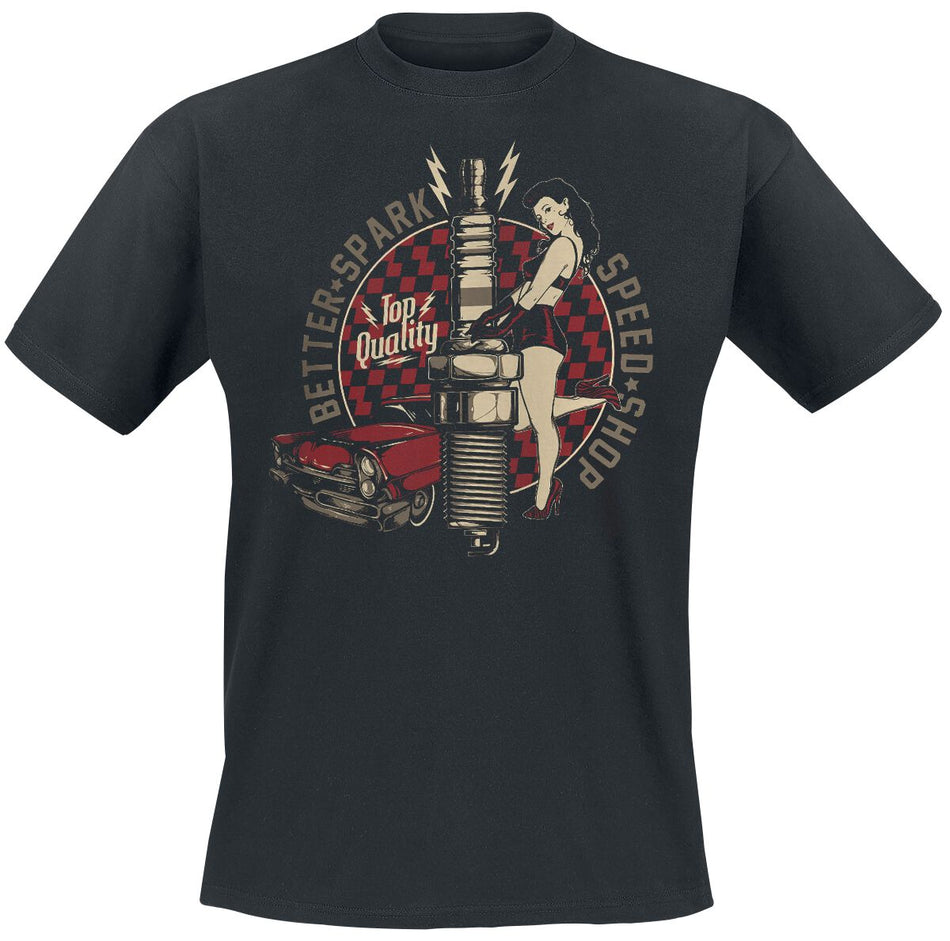 T-Shirt Manches courtes Rockabilly de Gasoline Bandit - Better Spark - S à 4XL - pour Homme - noir - Gasoline Bandit