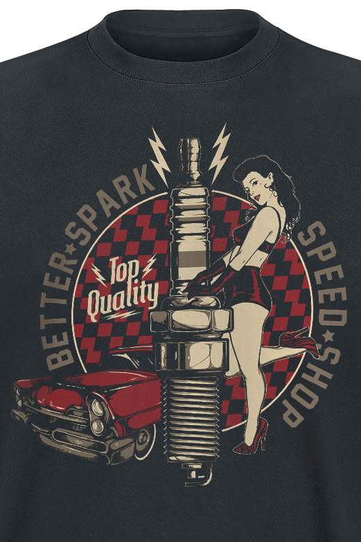 T-Shirt Manches courtes Rockabilly de Gasoline Bandit - Better Spark - S à 4XL - pour Homme - noir - Gasoline Bandit - View 2