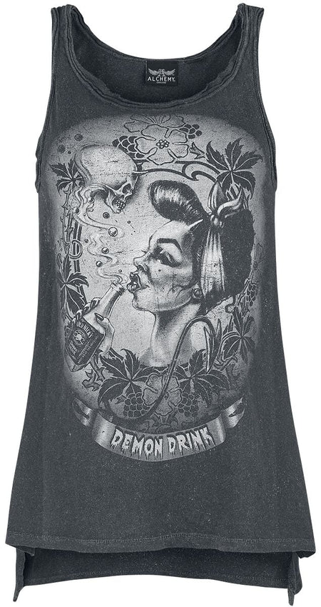 Top Gothic de Alchemy England - Demon Drink - S à M - pour Femme - gris foncé - Alchemy England