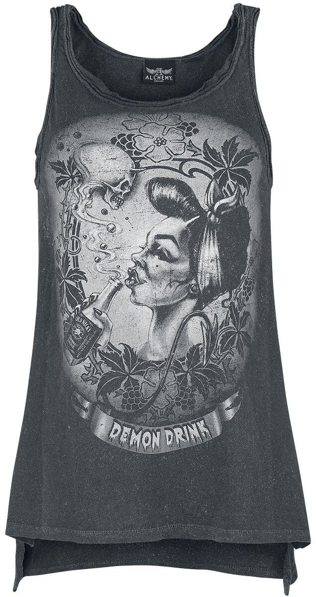 Top Gothic de Alchemy England - Demon Drink - S à M - pour Femme - gris foncé - Alchemy England