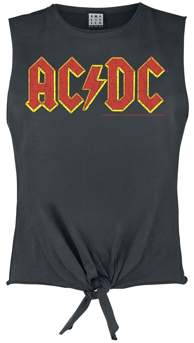 Top  de AC/DC - Amplified Collection - Logo - S à XL - pour Femme - anthracite - AC/DC