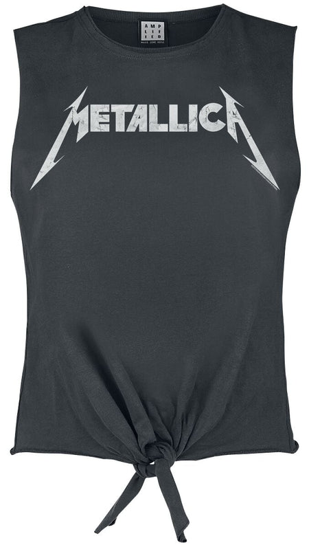 Top  de Metallica - Amplified Collection - White Logo - S à XL - pour Femme - anthracite - metallica