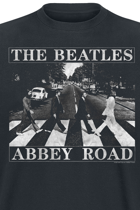 T-Shirt Manches courtes  de The Beatles - Abbey Road Distressed - S à XXL - pour Homme - noir - The Beatles - View 2