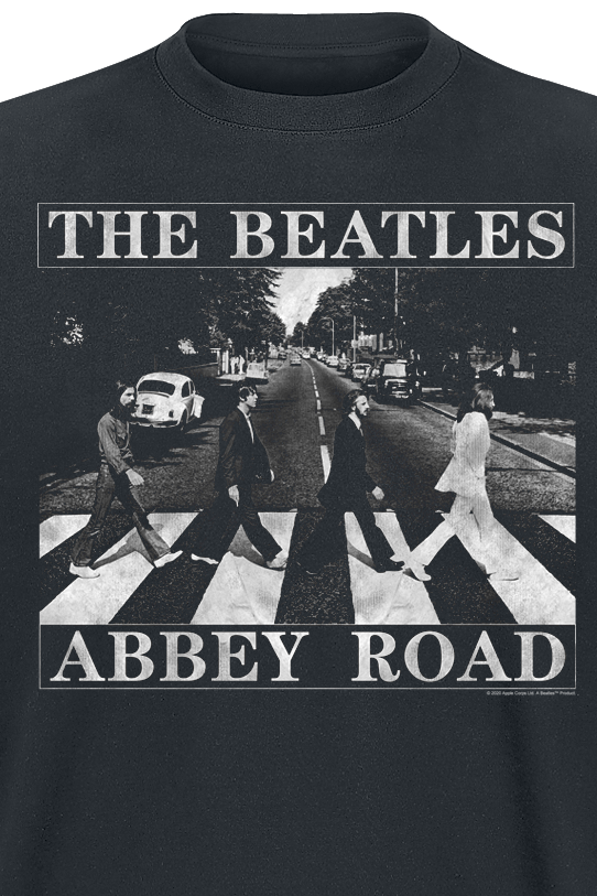 T-Shirt Manches courtes  de The Beatles - Abbey Road Distressed - S à XXL - pour Homme - noir - The Beatles - View 2