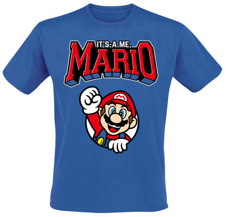 T-Shirt Manches courtes Gaming de Super Mario - Varsity - S à M - pour Homme - bleu - Super Mario