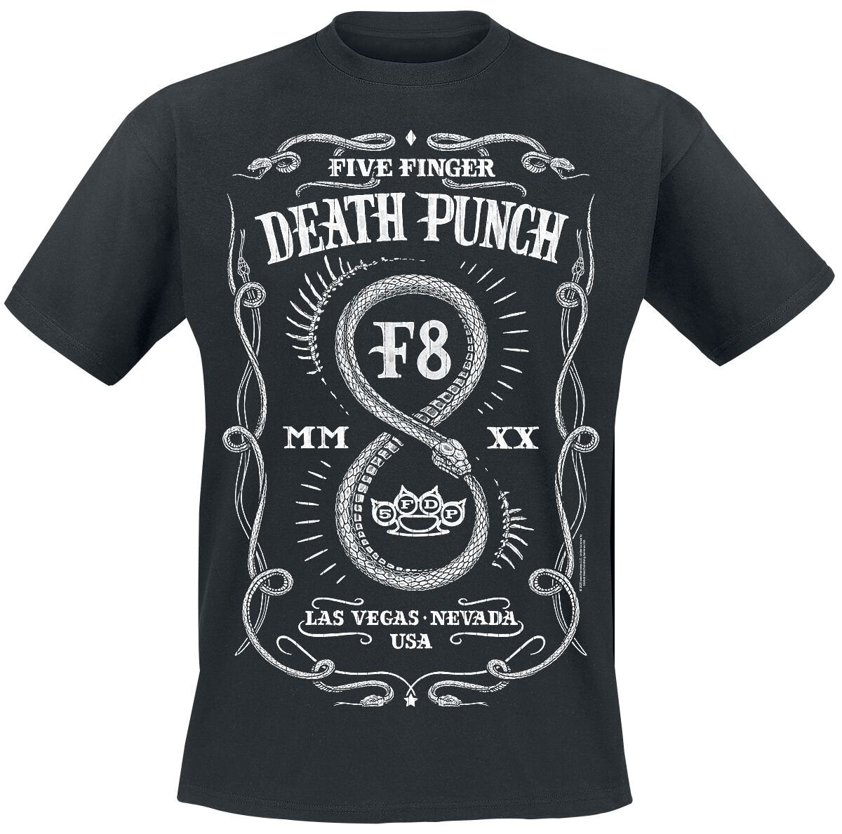 T-Shirt Manches courtes  de Five Finger Death Punch - F8 Infinity Label - S à M - pour Homme - noir - Five Finger Death Punch