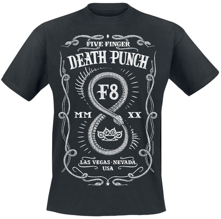 T-Shirt Manches courtes  de Five Finger Death Punch - F8 Infinity Label - S à M - pour Homme - noir - Five Finger Death Punch