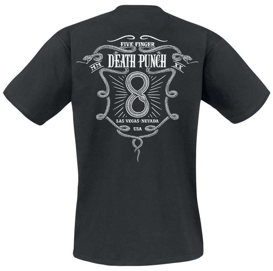 T-Shirt Manches courtes  de Five Finger Death Punch - F8 Infinity Label - S à M - pour Homme - noir - Five Finger Death Punch - View 2