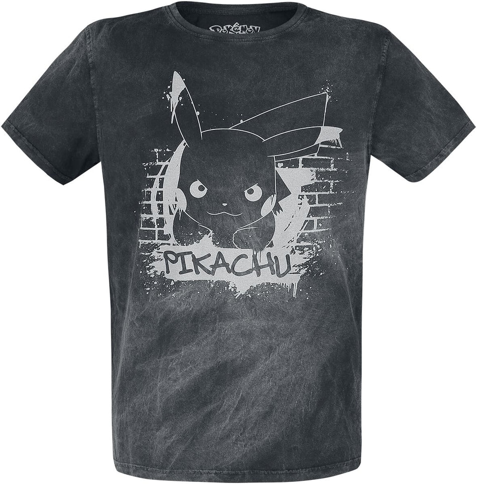 T-Shirt Manches courtes Gaming de Pokémon - Pikachu - Graffiti - S à 3XL - pour Unisexe - noir - Pokémon