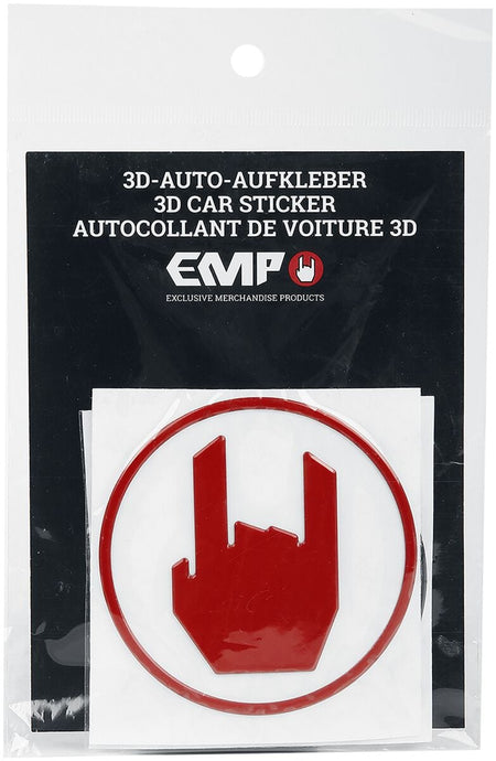 Déco Pour Voiture  de Collection Spéciale EMP - Sticker Voiture 3D - Rockhand - pour Indifférent - noir/rouge/blanc - Collection Spéciale EMP