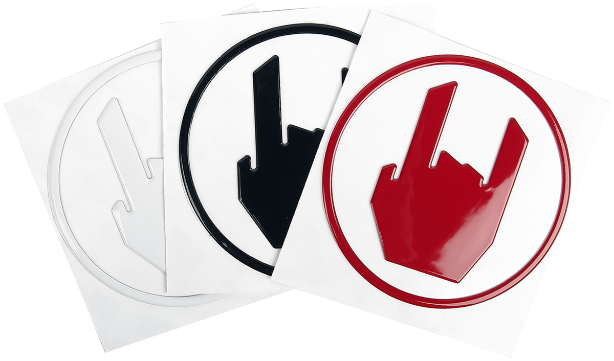 Déco Pour Voiture  de Collection Spéciale EMP - Sticker Voiture 3D - Rockhand - pour Indifférent - noir/rouge/blanc - Collection Spéciale EMP - View 2