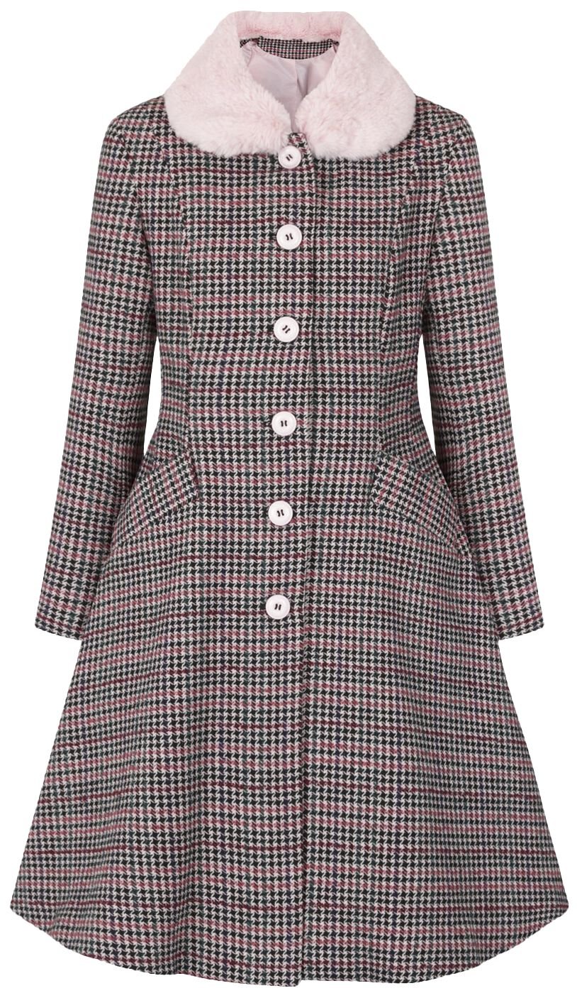 Manteaux Rockabilly de Hell Bunny - Manteau Watson - XS à XXL - pour Femme - noir/rose - hell bunny