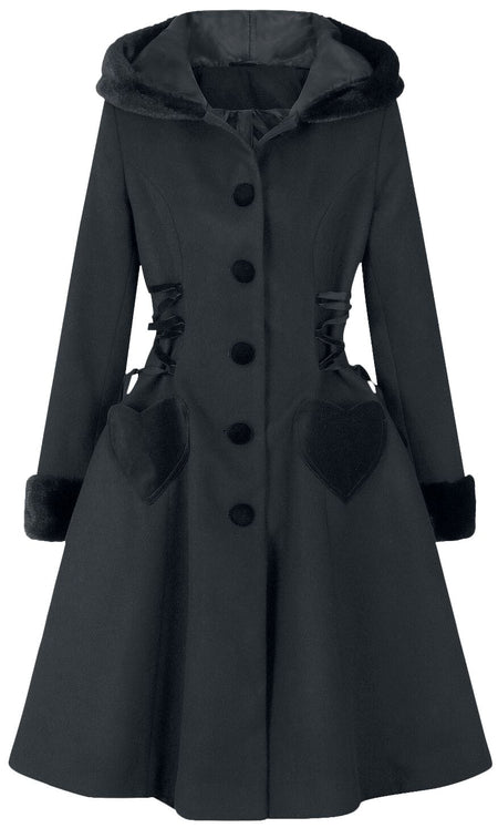 Manteaux Rockabilly de Hell Bunny - Manteau Scarlett - XS à L - pour Femme - noir - hell bunny