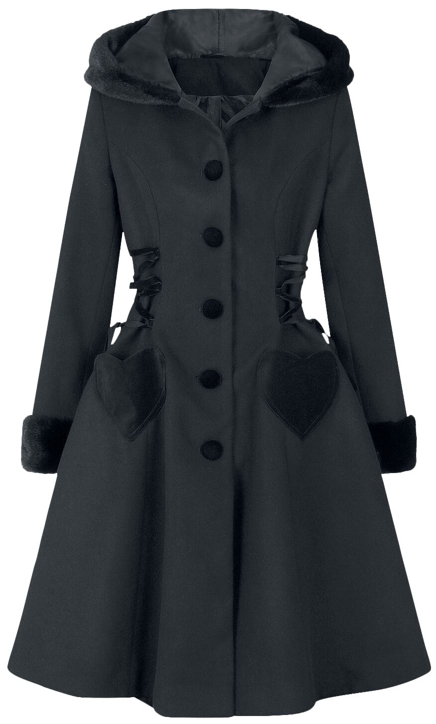 Manteaux Rockabilly de Hell Bunny - Manteau Scarlett - XS à L - pour Femme - noir - hell bunny