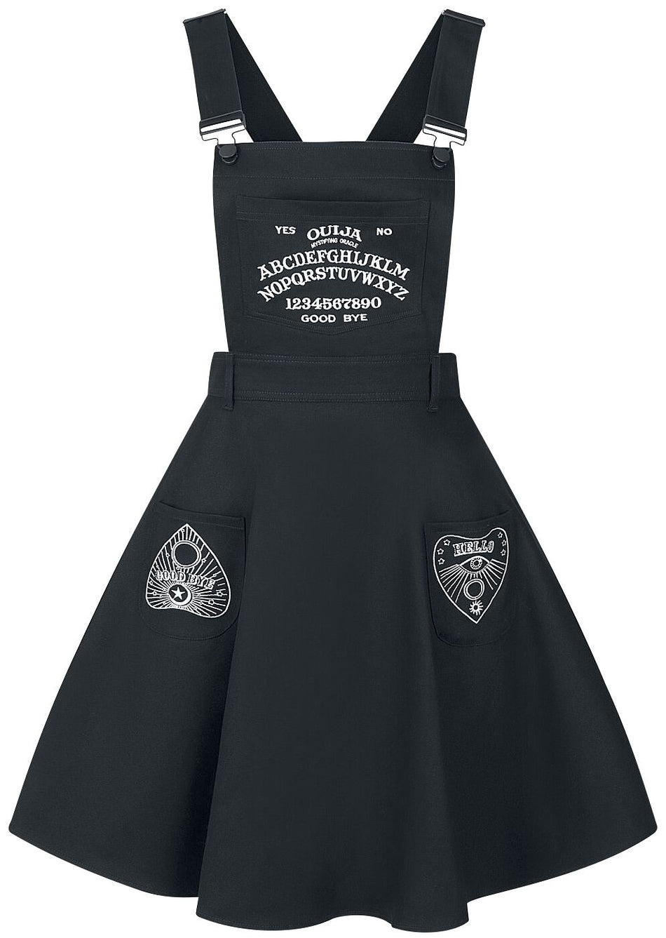 Robe mi-longue  de Hell Bunny - Robe Salopette Samara - XS à 4XL - pour Femme - noir - hell bunny