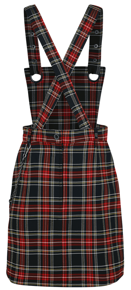 Robe mi-longue Gothic de Hell Bunny - Robe Salopette Clash - XS à XL - pour Femme - noir/rouge - hell bunny - View 2