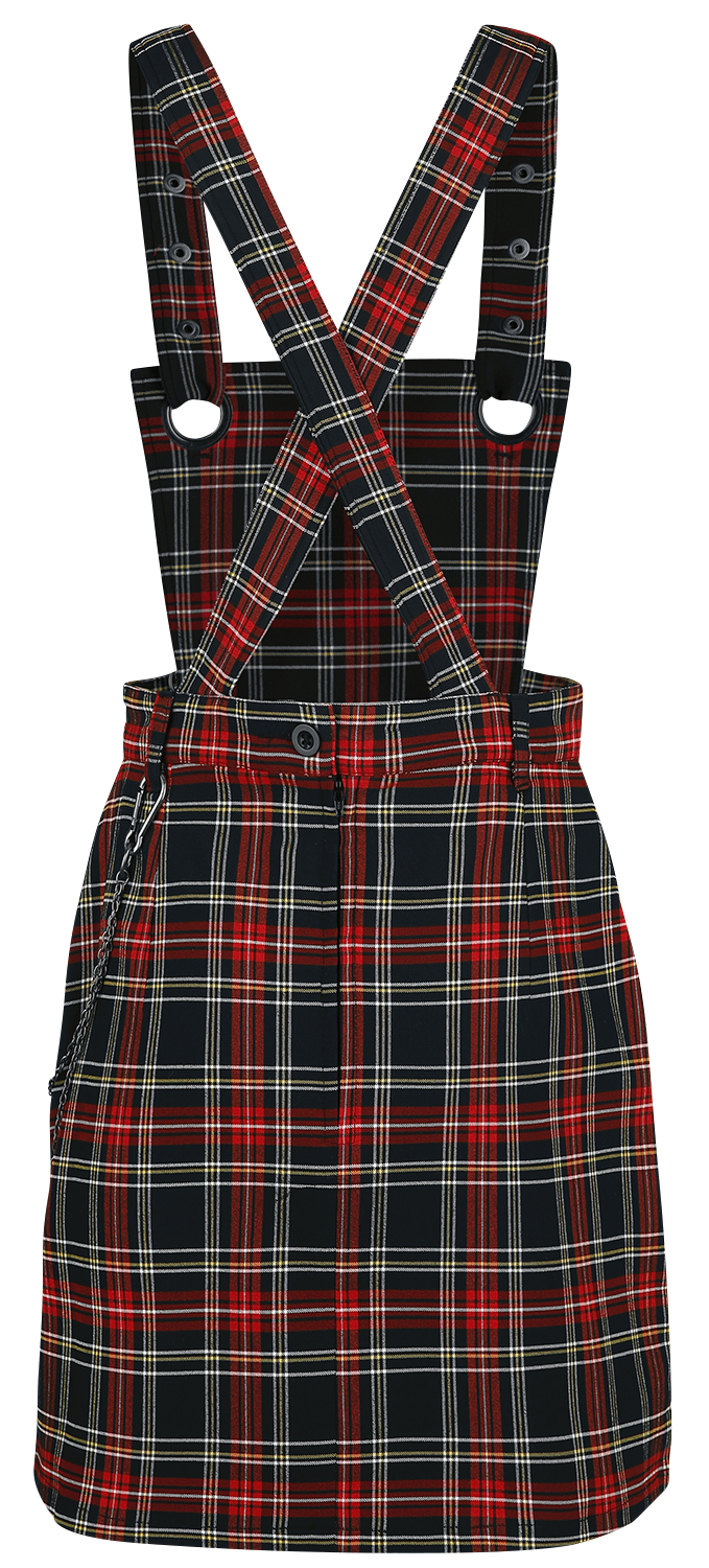 Robe mi-longue Gothic de Hell Bunny - Robe Salopette Clash - XS à XL - pour Femme - noir/rouge - hell bunny - View 2