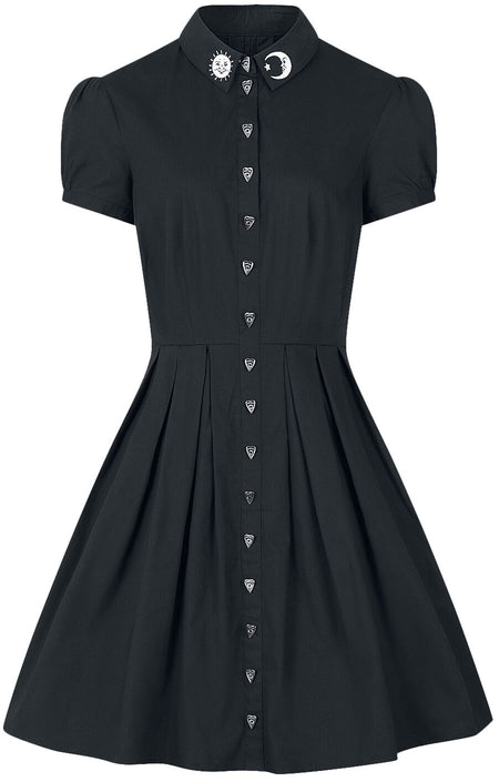 Robe mi-longue Gothic de Hell Bunny - Samara - Robe - XS à XL - pour Femme - noir - hell bunny