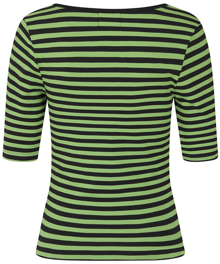 T-shirt manches longues Rockabilly de Hell Bunny - Haut Warlock - XS à XL - pour Femme - vert/noir - hell bunny - View 2