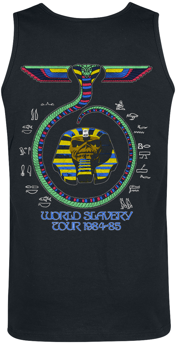 Débardeur  de Iron Maiden - Powerslave World Slavery Tour 1984-1985 - S à XXL - pour Homme - noir - Iron Maiden - View 2