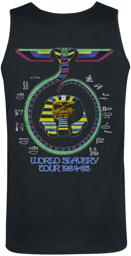 Débardeur  de Iron Maiden - Powerslave World Slavery Tour 1984-1985 - S à XXL - pour Homme - noir - Iron Maiden - View 2