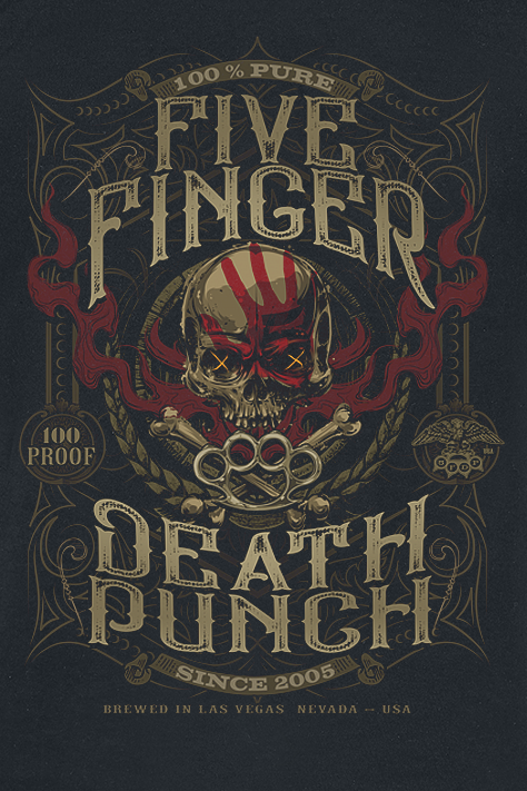 Débardeur  de Five Finger Death Punch - 100 Proof - S à M - pour Homme - noir - Five Finger Death Punch - View 2