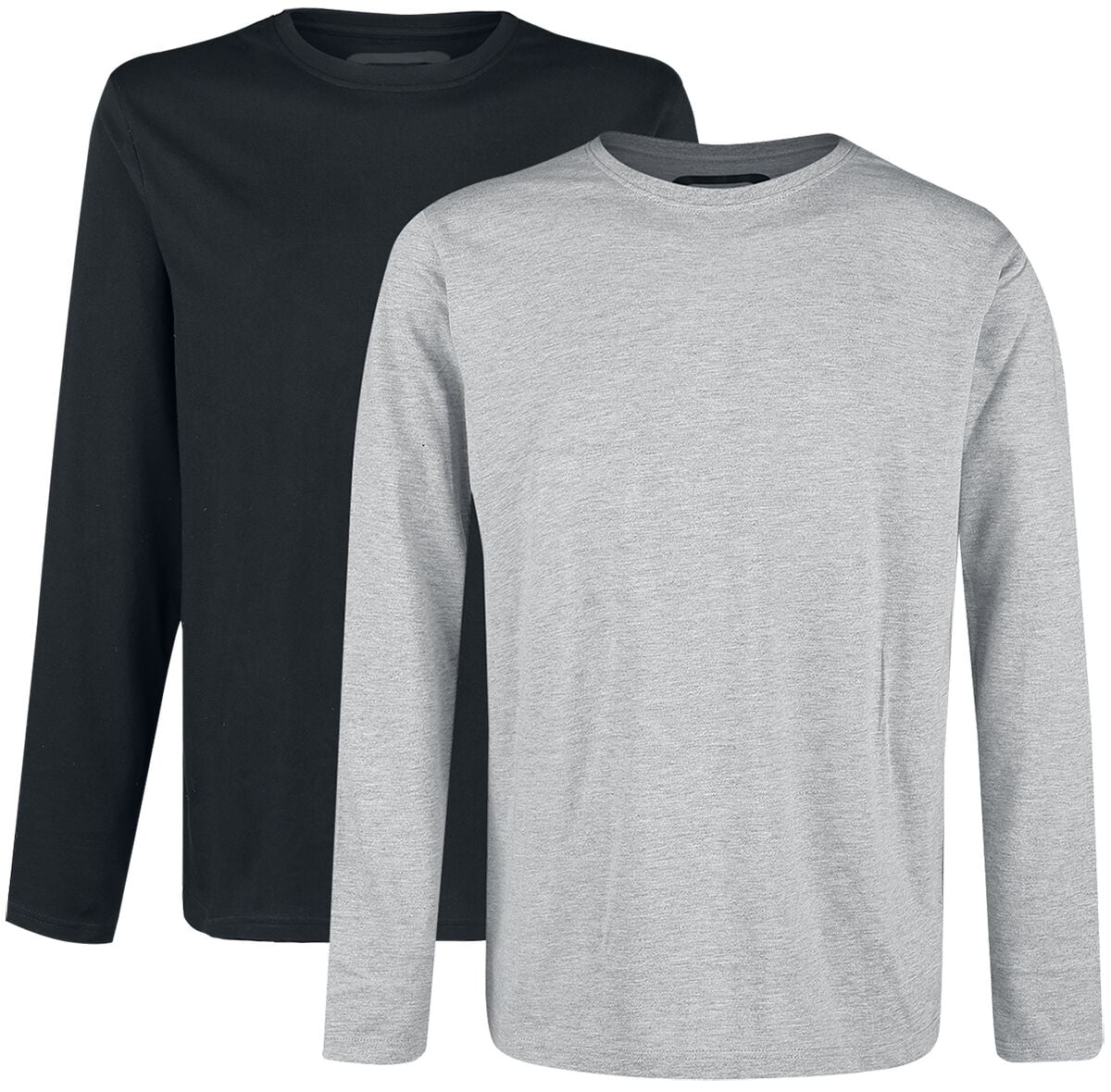 T-shirt manches longues Gothic de RED by EMP - Hauts Manches Longues Noir & Gris Ras-Du-Cou - Lot De 2 - S à 4XL - pour Homme - noir/gris - RED by EMP