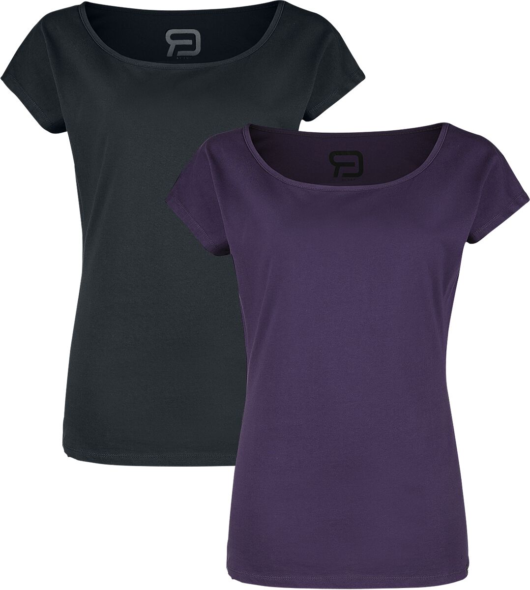 T-Shirt Manches courtes  de RED by EMP - Lot De Deux T-Shirts Ras-Du-Cou - M à 5XL - pour Femme - noir/lilas - RED by EMP
