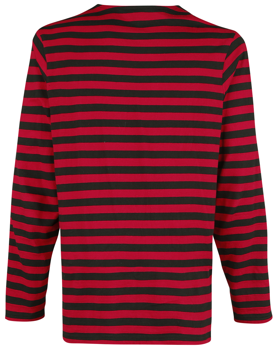T-shirt manches longues  de Urban Classics - Haut Manches Longues Rayé - S à XXL - pour Homme - rouge/noir - Urban Classics - View 2