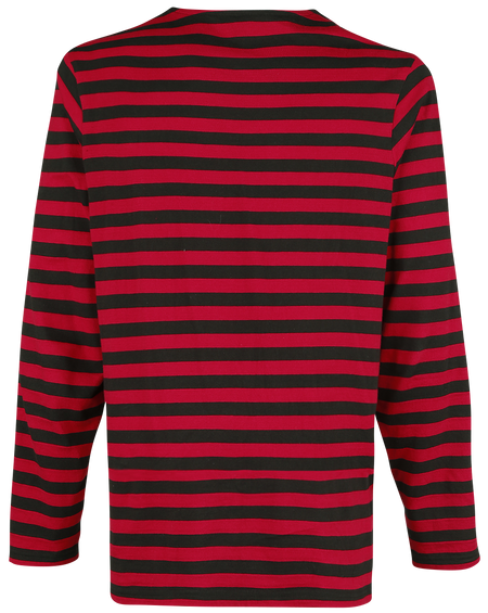 T-shirt manches longues  de Urban Classics - Haut Manches Longues Rayé - S à XXL - pour Homme - rouge/noir - Urban Classics - View 2