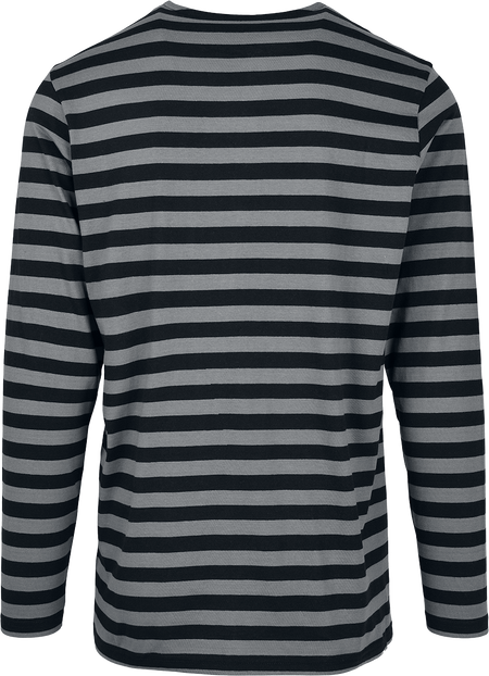 T-shirt manches longues  de Urban Classics - Haut Manches Longues Rayé - S à XXL - pour Homme - gris/noir - Urban Classics - View 2