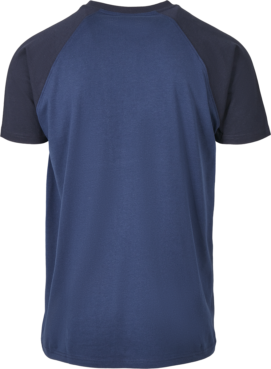 T-Shirt Manches courtes  de Urban Classics - T-Shirt Raglan Contrast - S à M - pour Homme - bleu/bleu foncé - Urban Classics - View 2