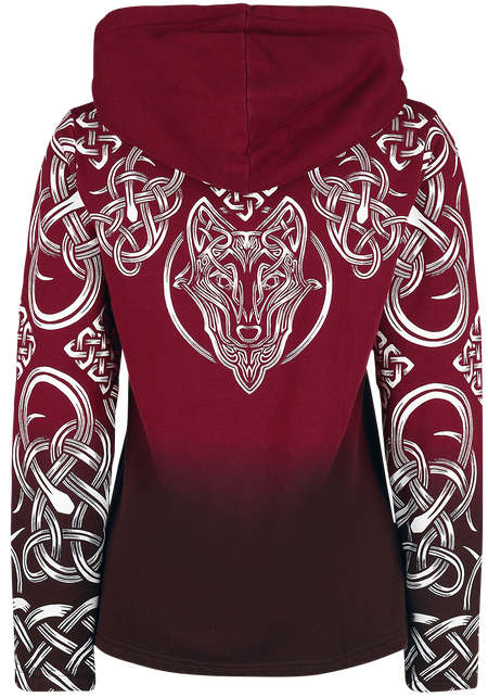 Sweat-shirt à capuche  de Black Premium by EMP - Sweat À Capuche Imprimé Celtique - S à XXL - pour Femme - noir/rouge - Black Premium by EMP - View 2